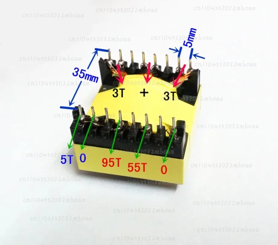 Thickened EC42-20 High Frequency Transformer 800W Pure Copper Winding Inverter Boost Transformer