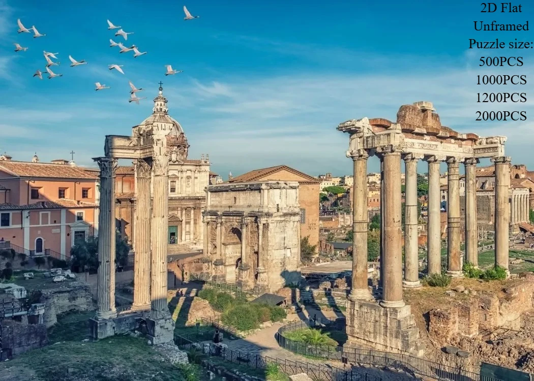 

500/1000pcs Adult Jigsaw Puzzles Landscape Rome Florence Suitable for Adults & Families - Challenging Large Pieces, Portable