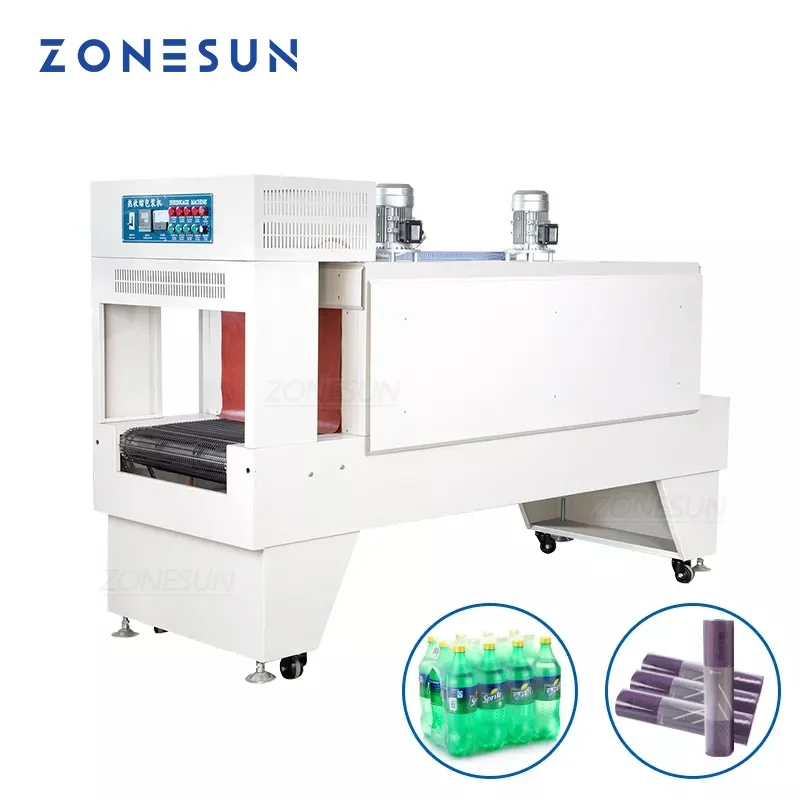 ZONESUN ZS-BSP6040 Automatic Heat Shrink Wrapping Tunnel Machine POF PVC Film  Paper Book Phone Case Food Cosmetic Packaging