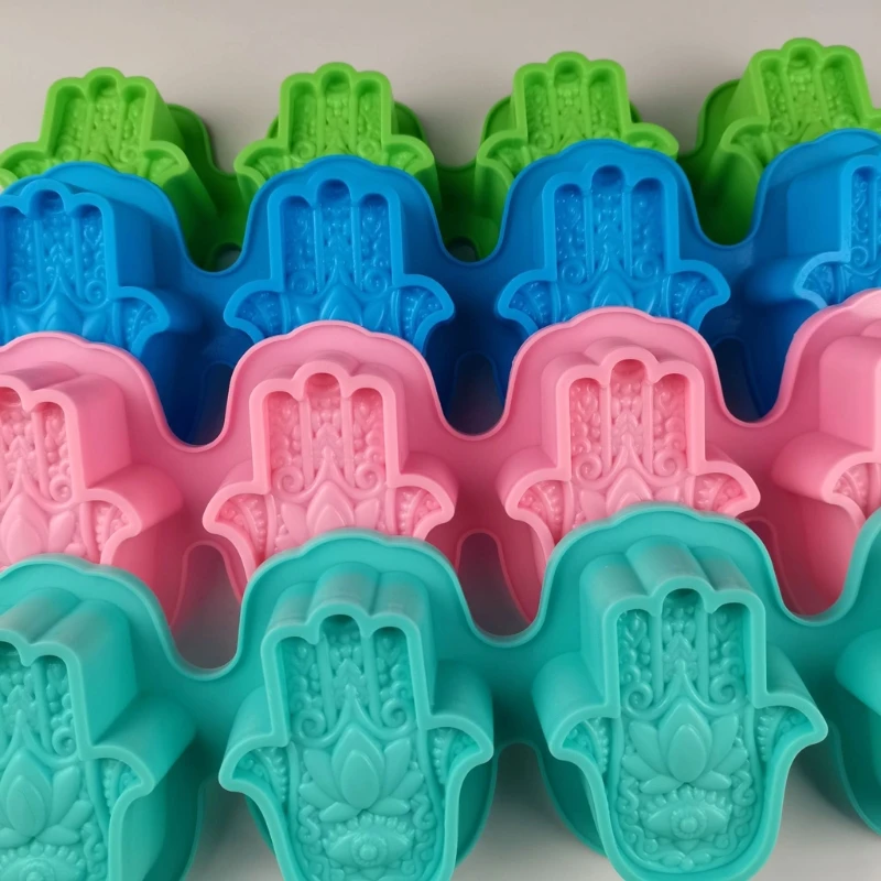 

Hamsa Silicone Soap Molds Hand Silicone Molds Lotus in The for Palm Soap Mold Dropship