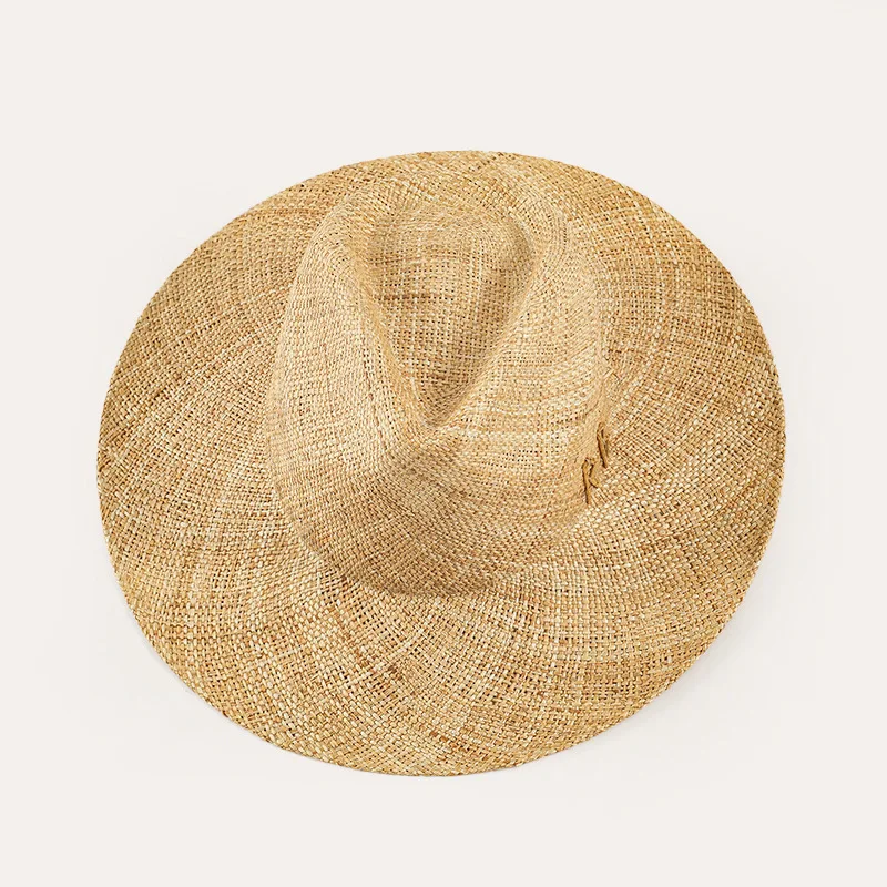 High Quality Treasure Straw Panama Sun Hat for Women, Fashion Beach Vacation Sun Protection Cap