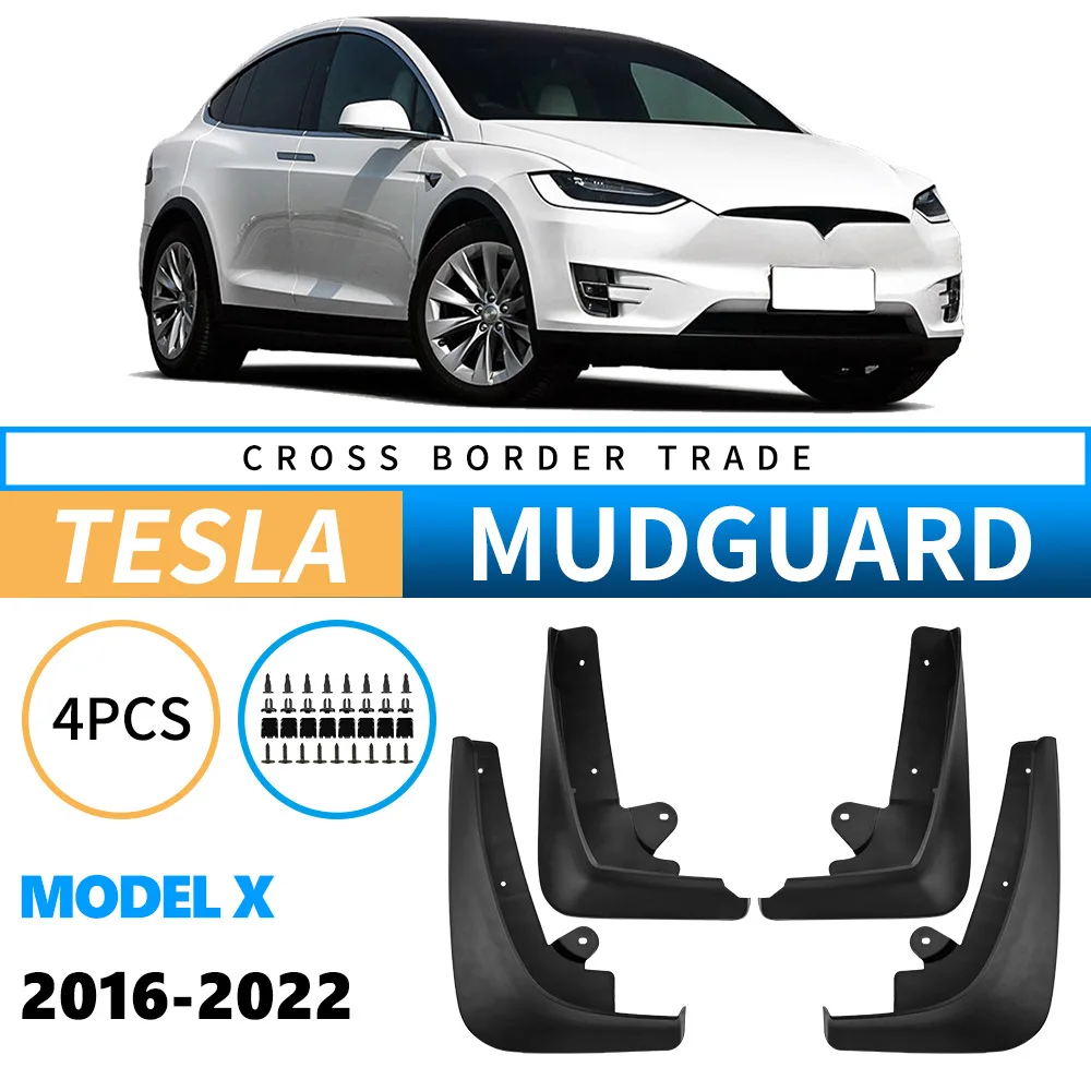 

MudGuard for Tesla Model X 2016 2017 2018 2019 2020 2021 2022 Automotive Tire Fenders Premium Splashguard Accessories Practical