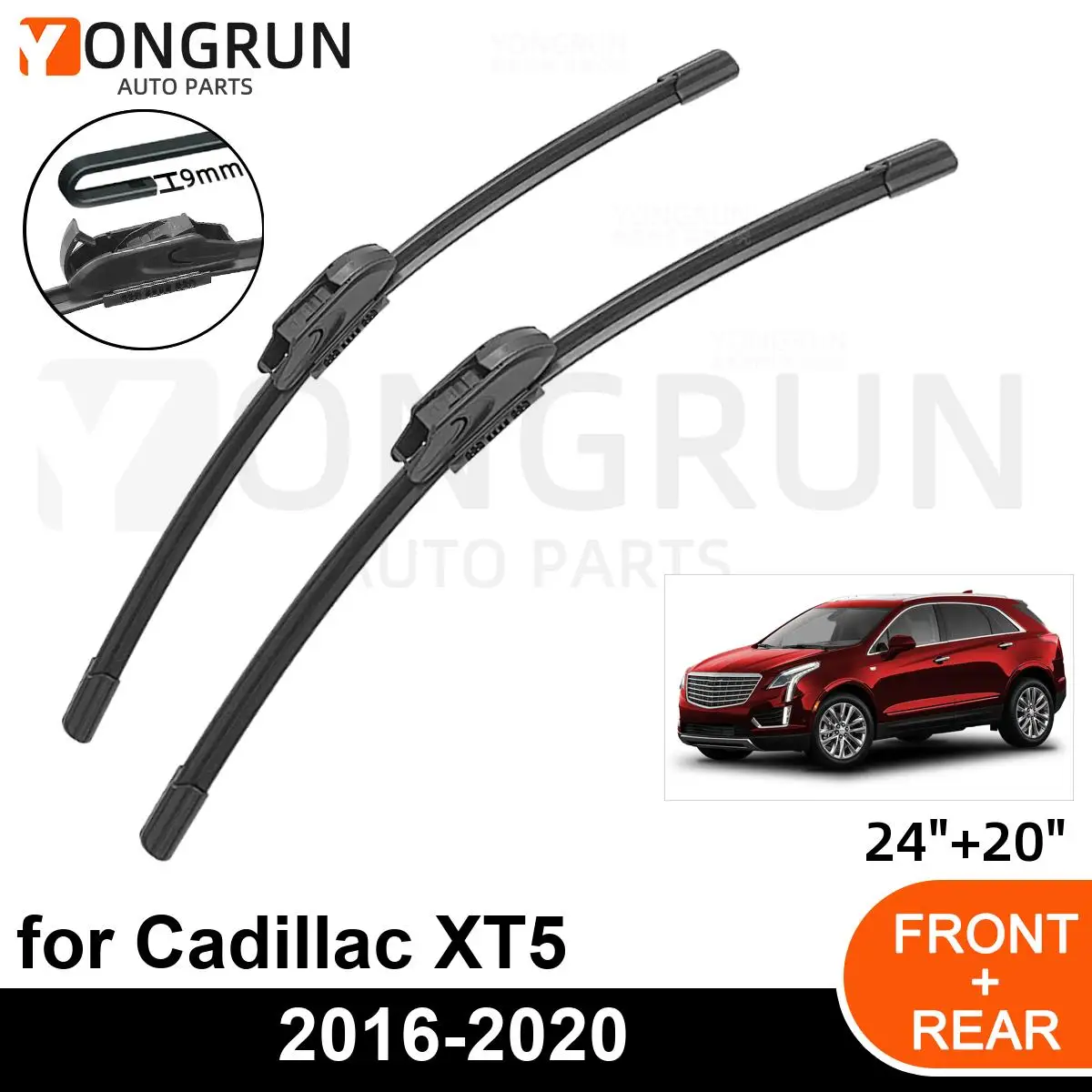 

Car Front Windshield Wipers For Cadillac XT5 2016-2020 Wiper Blade Rubber 24"+20" Car Windshield Windscreen Accessories