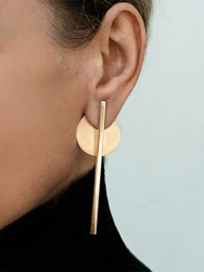 2-piece set of personalized European and American round strips, paired with earrings for women, versatile earrings