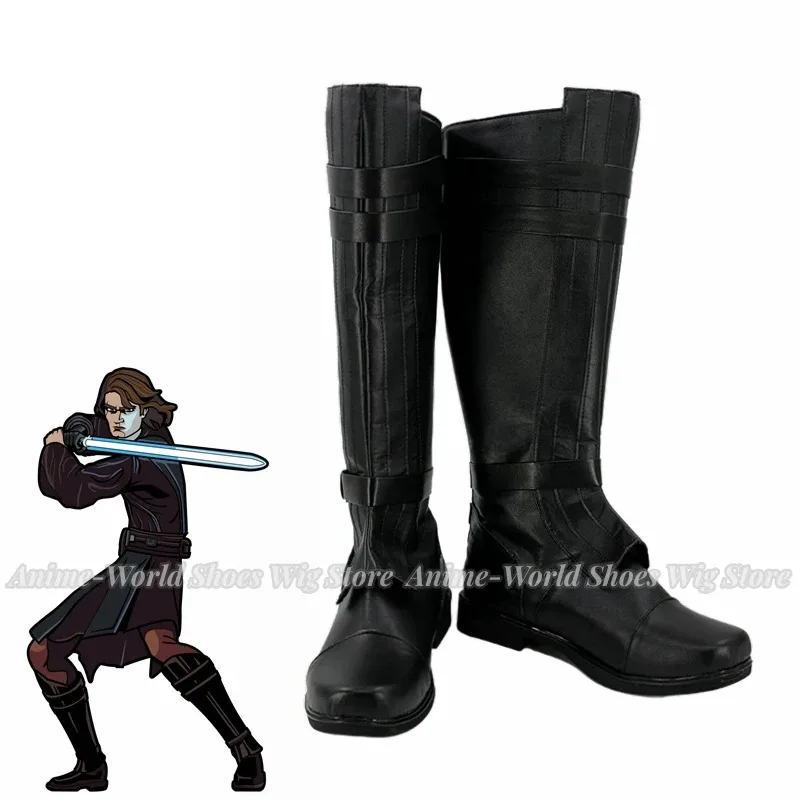 2025 11 Anakin Skywalker zapatos de Cosplay botas negras personalizadas cualquier tamaño se puede hacer