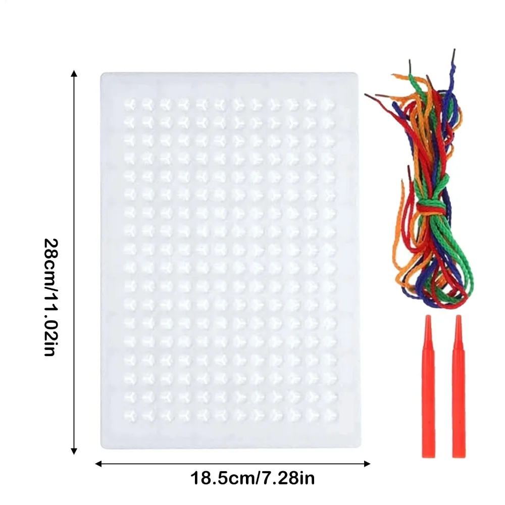Handmade Children's DIY Threading Board Threading Toy Reuse Threading Painting Board Kids Sensory Thread Colorful