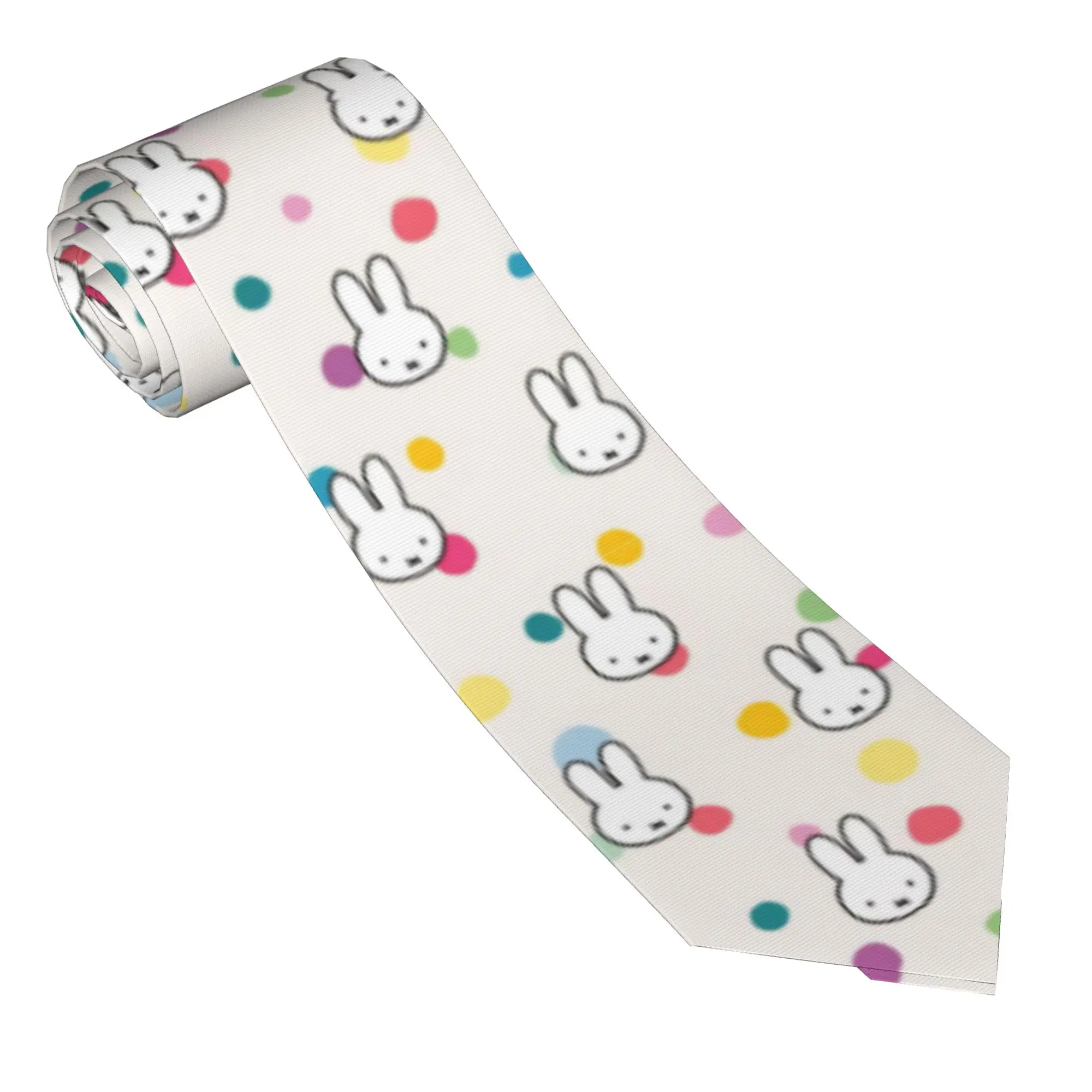 Miffyy  Bunny  Neckties Unisex Silk Polyester 8 cm Wide  Neck Tie for Men Daily Wear Gravatas Wedding  Gift