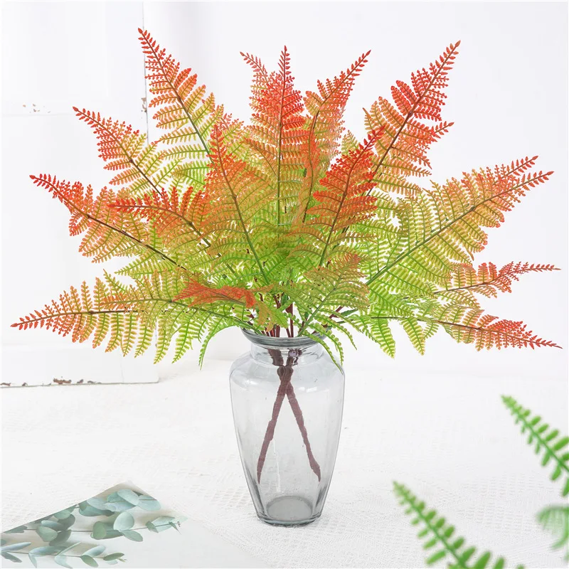 

5pcs Artificial Ferns Plants Greenery Stems Faux Shrubs UV Resistant for Garden Front Porch Table Window Box Home Decorations