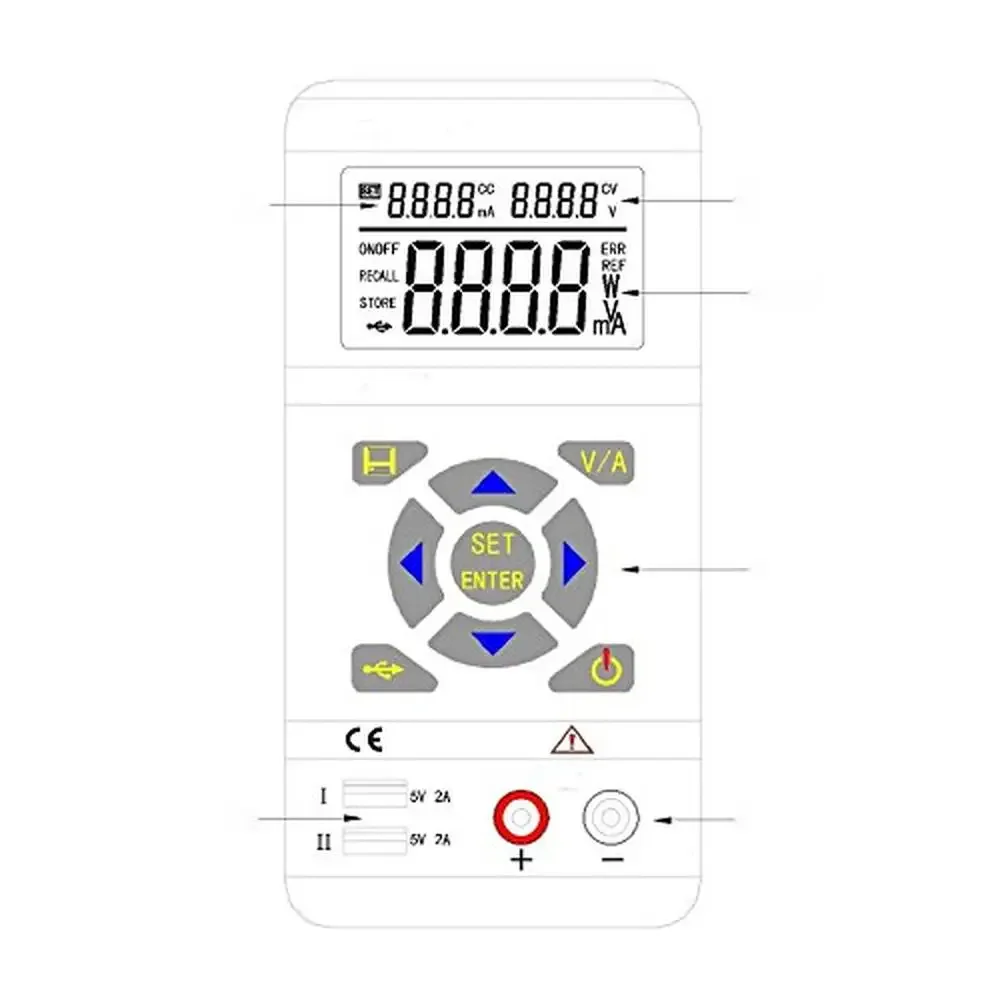 Catu daya DC variabel portabel Port USB 0.3-12V 0-3.75A / 0.3-30V 1,6 A dengan kontrol VC CC presisi 4 digit tampilan pendek