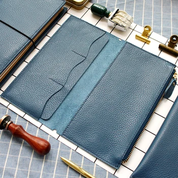 Fromthenon Litchi GRAIN หนังโน๊ตบุ๊คการ์ดกระเป๋าสำหรับ Midori Traveler โน้ตบุ๊ค VINTAGE Retro อุปกรณ์เสริม