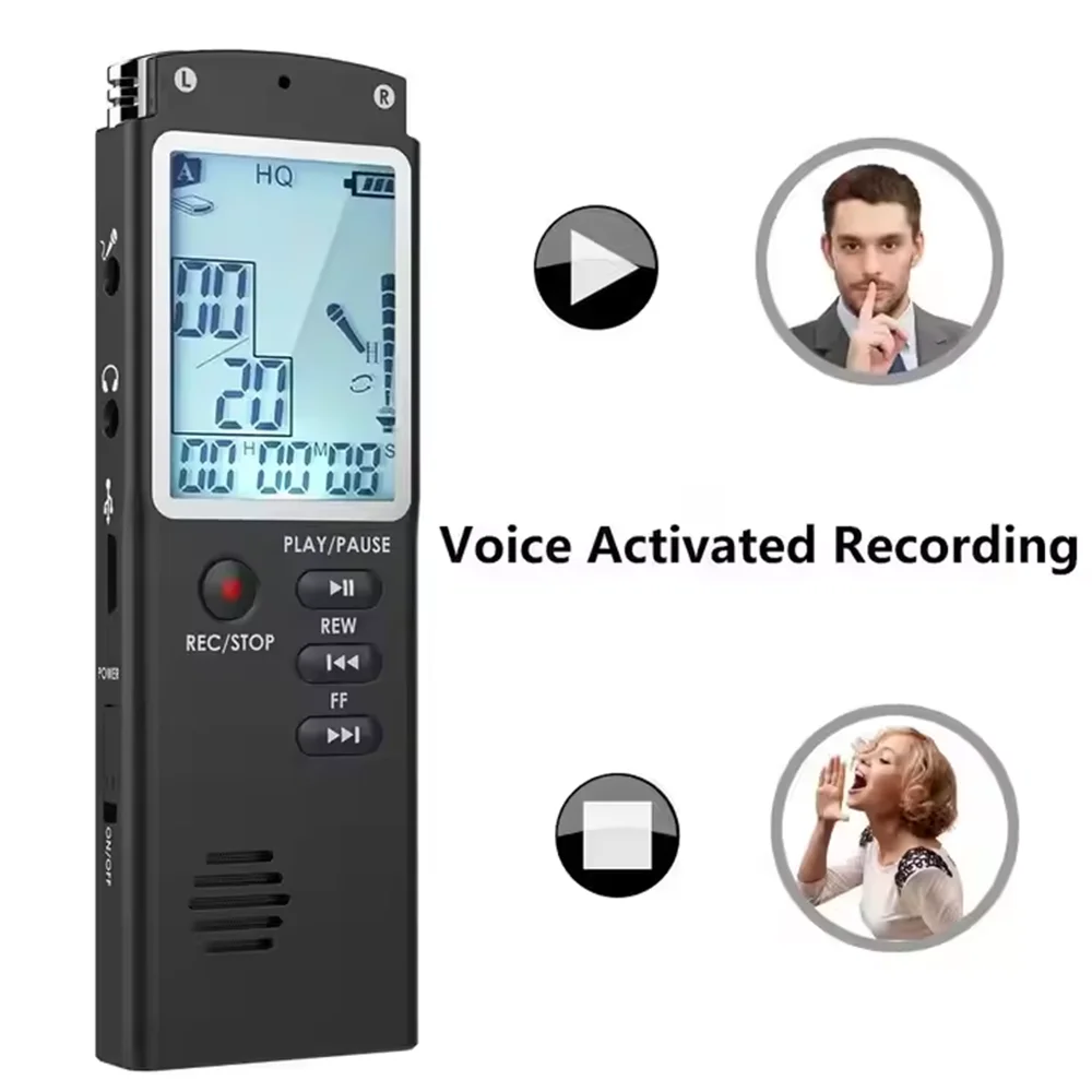 8GB Voice Recorder USB Professional 96h Dictaphone Noise Reduction Digital Audio Voice Recording with WAV,MP3 Player