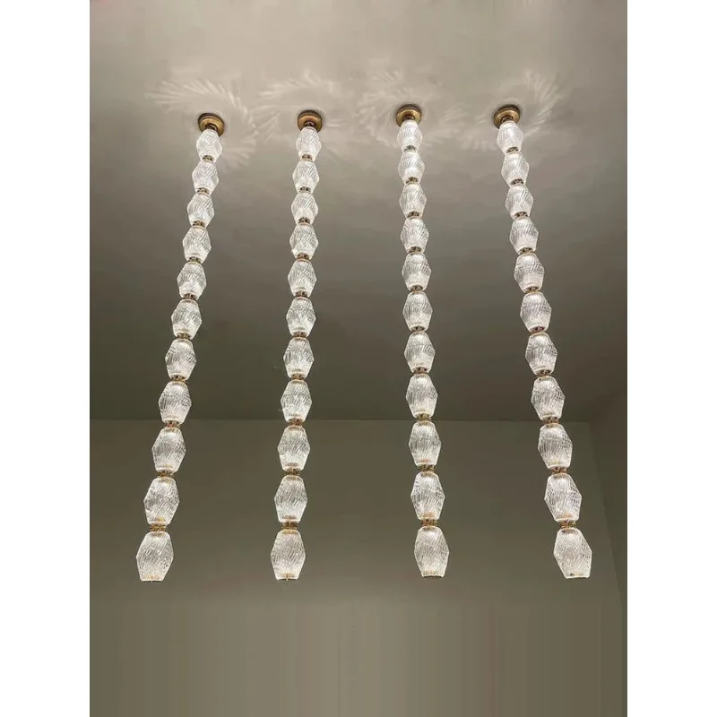 Lily's Diamond Necklace Art Deco Gold Silver Led Pendant Light 2025 Chandelier Luminaire Hanging Lamp For Living Room Staircase