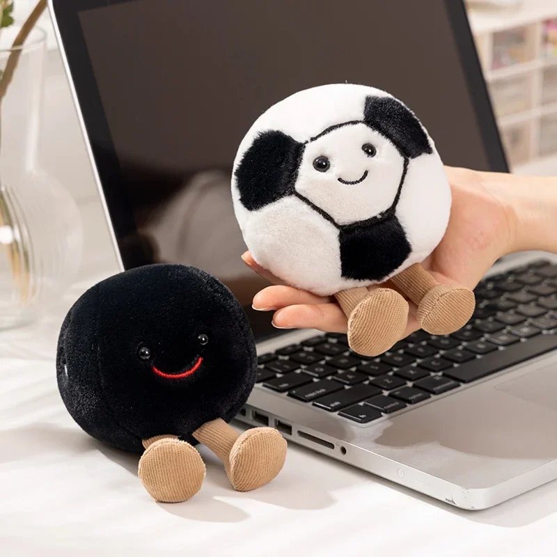 Creative Ball Game Plush Toys with Legs Simulation Baseball Billiards Football Tennis Dolls Kawaii Home Decor for Kids Xmas Gift