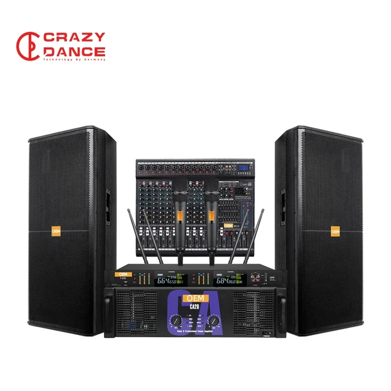 Outdoor Wedding, Large Performance, Single/Dual 15-Inch Speaker Set for Professional Stage, Conference, and KTV Sound System