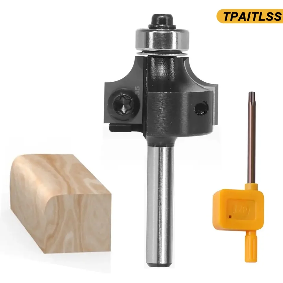 

Replacement Insert Style Carbide Corner Round End Mills 1/4 Radius 1/4 Shank Ruter Bit Woodworking Milling Cuttters