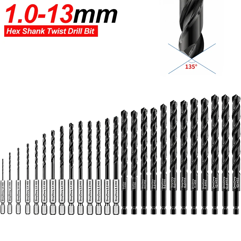 Complete HSS Twist Drill Bit Set 1/4