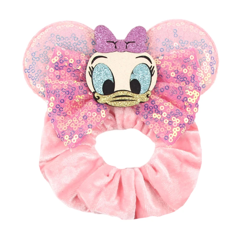 Disney Mouse Oren Fluweel Scrunchies Girls Rope Ponytail Holder Christmas Headband Festival Elastic Hairband Diy Haaraccessoires