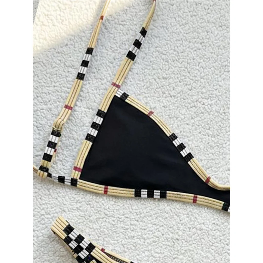 XS - L 2026 Bedruckter Bikini mit Polka Dots, Damen-Badeanzug, zweiteiliger Bikini-Set, kariertes Badeoutfit, Badeanzug, Schwimmanzug V8039 – Detail 14