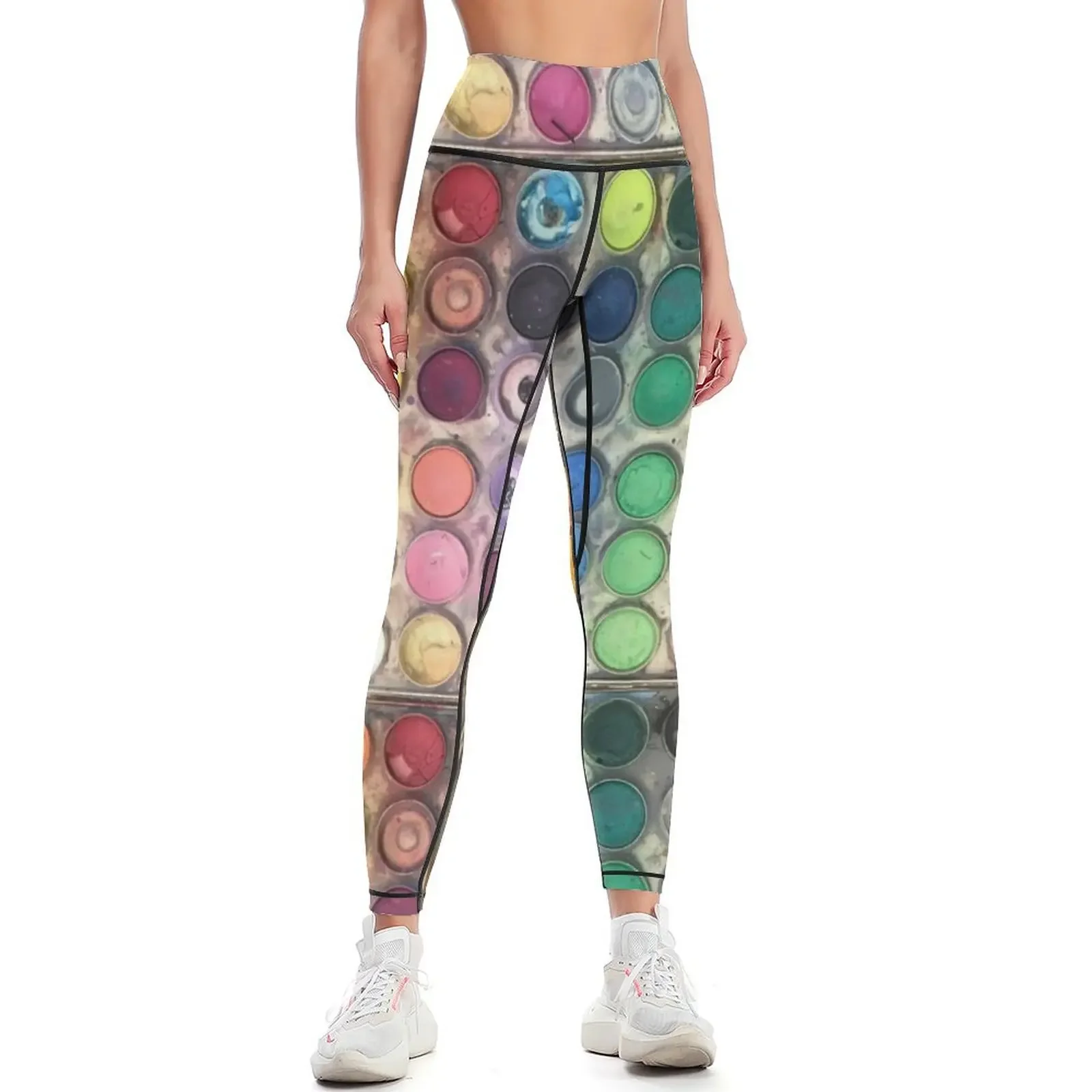

Watercolor Palette Leggings flared gym pants leggins push up woman Women's fitness Womens Leggings
