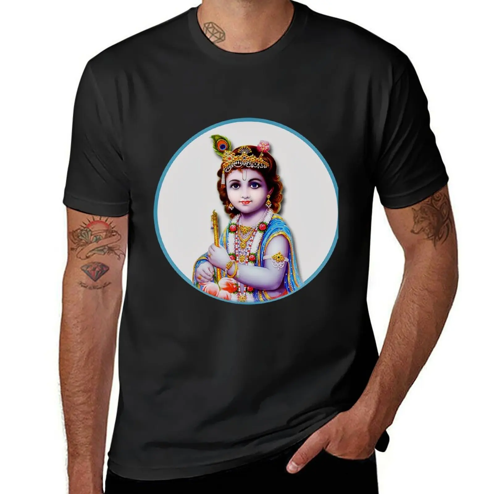 Lord Krishna bal gopal poster bal gopal t-shirt T-Shirt korean fashion cute tops tees oversized t shirts for men