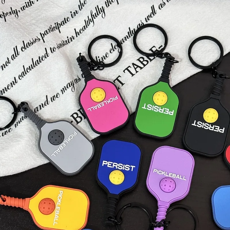 Cute Colorful Paddle Keychain Silicone Stylish Bag Charm Key Ring Pendant For Sports Lovers Birthday Holiday Gift Accessory