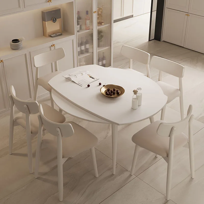 Nordic Legs Metal Round Dining Table Onement Luxury Extendable Modern Kitchen Table White Free Shipping Mesa Comedor Furniture