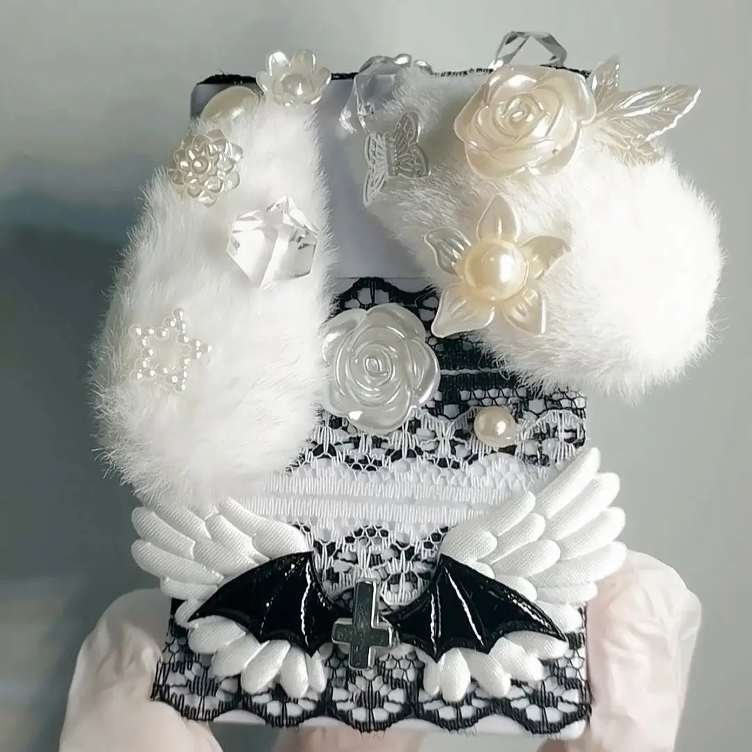 Black And White Cute Rabbit Ear Handmade Girl Cigarette Box, Small Card Decoration, Key Storage Box
