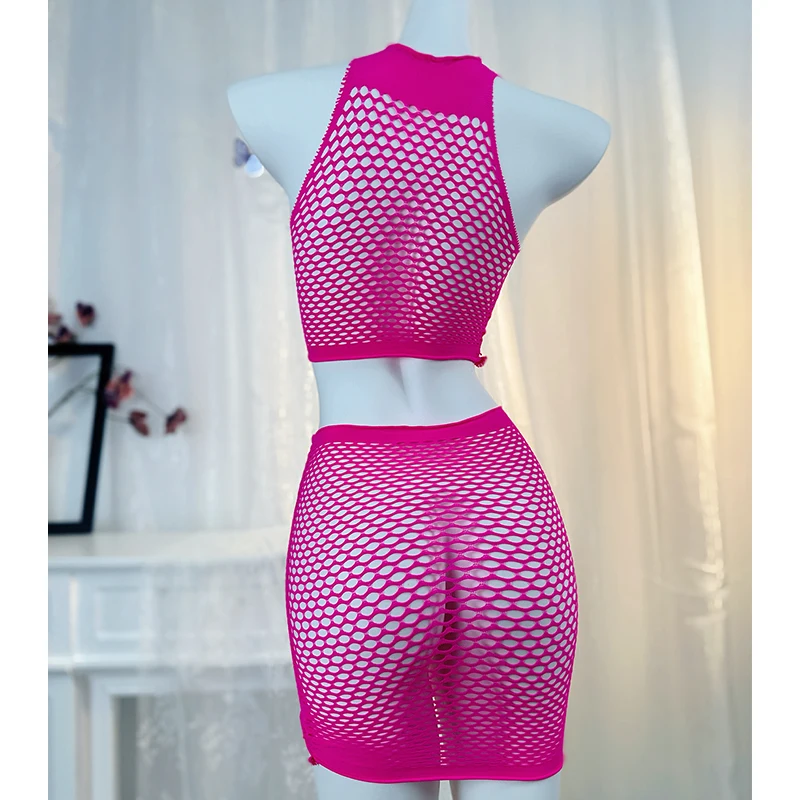 1 Set  Sexy Women Fishnet Cover Ups Hollow Out Bodycon Women's Swimwear See through Tassel Dress without Bikini Beachwear qq656