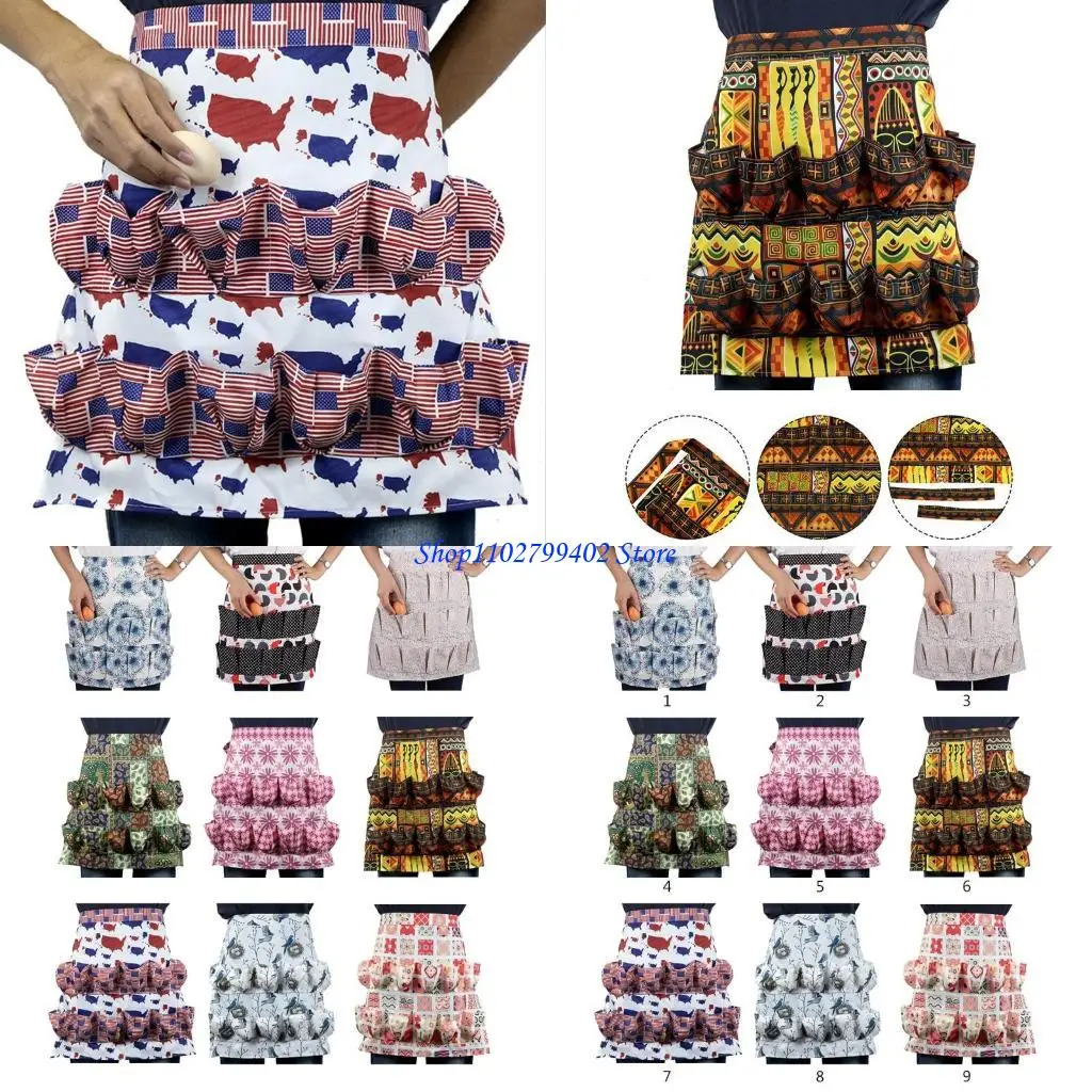 547F Egg Baskets Holder Apron for Duck Quail Eggs Egg Collecting Apron Chicken Egg Collecting Apron 10 Deep Pocket