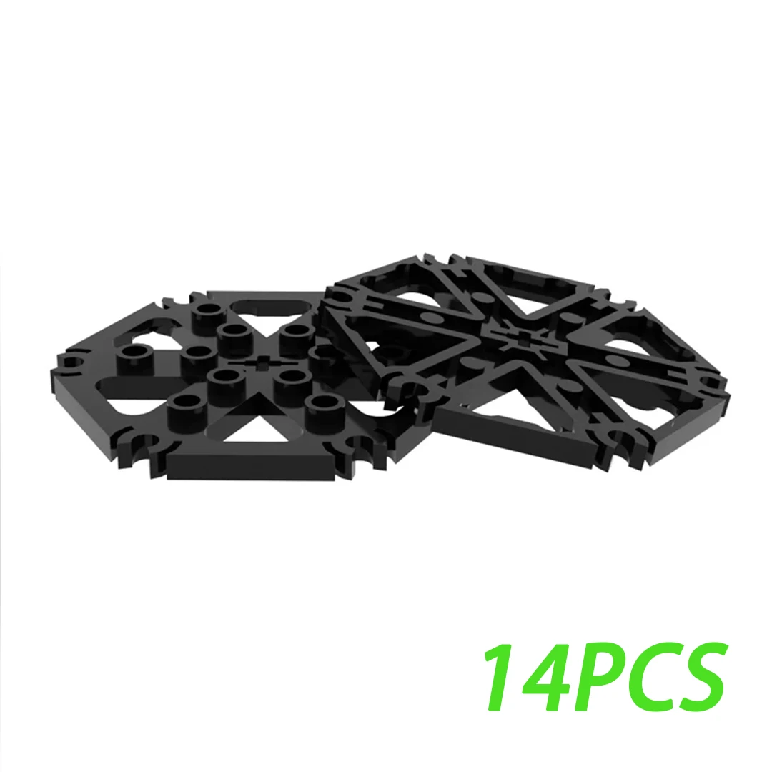 Special Building Blocks Part 64566 MOC Connected 6x6 Hexagonal Board with Clip Ends Assembles Particles Kit 50g/14PCS Brick Toy