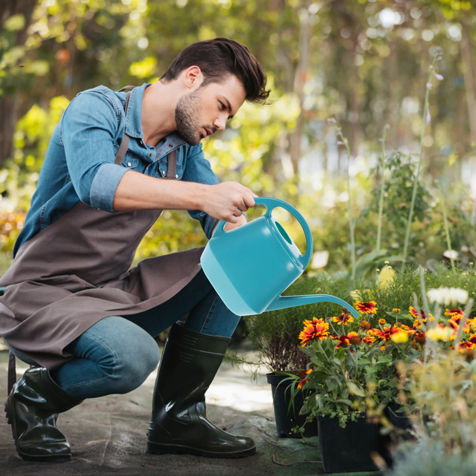 

Long Spout Watering Kettle Plastic Durable Lightweight Design Comfortable Indoor Outdoor Garden Plant Watering Pot Large