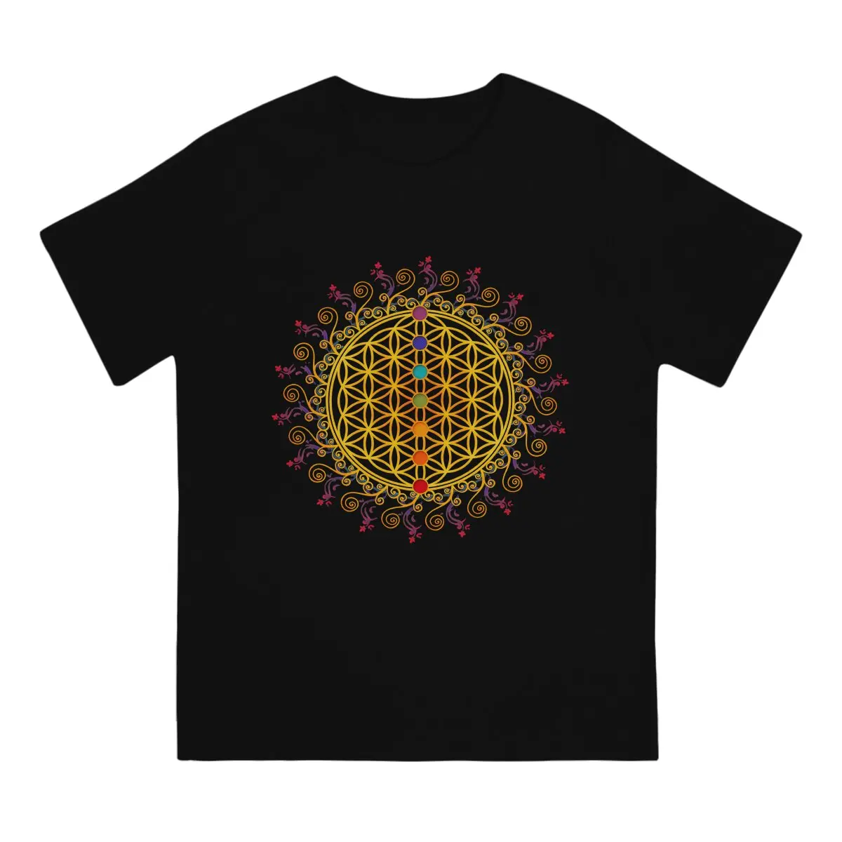 Carina Nebula Flower Of Life CHAKRAS Tshirt Graphic Men Tops Vintage Grunge Summer Polyester Streetwear Harajuku T Shirt