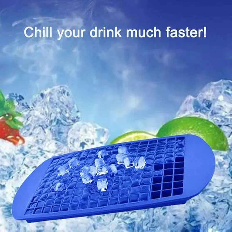 160 Grid Mini Silicone Ice Tray Ice Cube Foldable Ice Mold Mold Ice Space Saving Whiskey Cocktail Ice Maker Silicone Mold