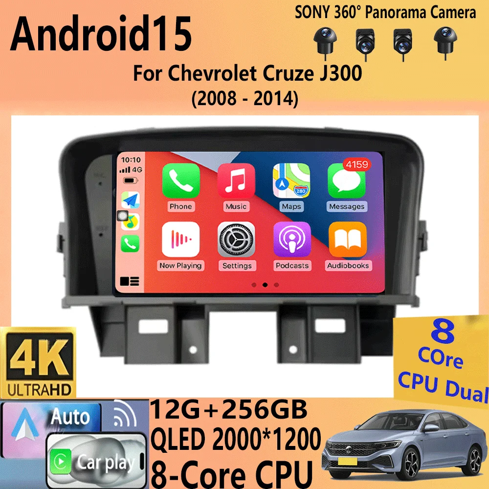 

Car Radio Android 15 For Chevrolet Cruze J300 2008-2014 Multimedia Video Player QLED GPS Navigation Built-in Carplay BT RDS DSP