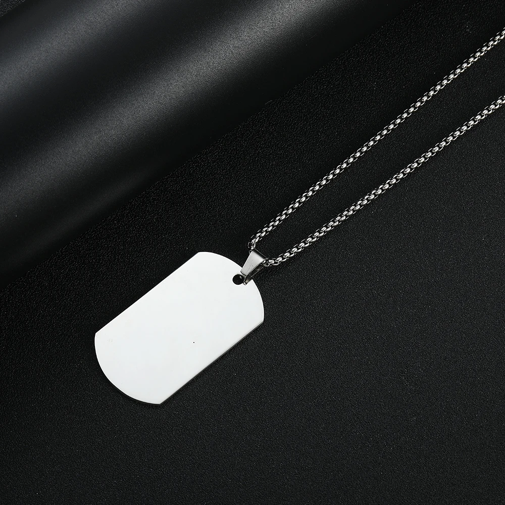 New Arrival 316L Stainless Steel Dog Tag Military Tag Pendant Necklace Fashion Unisex Accessories For Men and Women