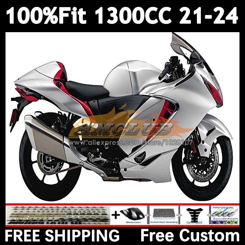 Injection Body For SUZUKI Hayabusa GSXR 1300 CC 2021 2022 2023 2024 40No.48 white stock GSXR-1300 GSXR1300 21 22 23 24 Fairing