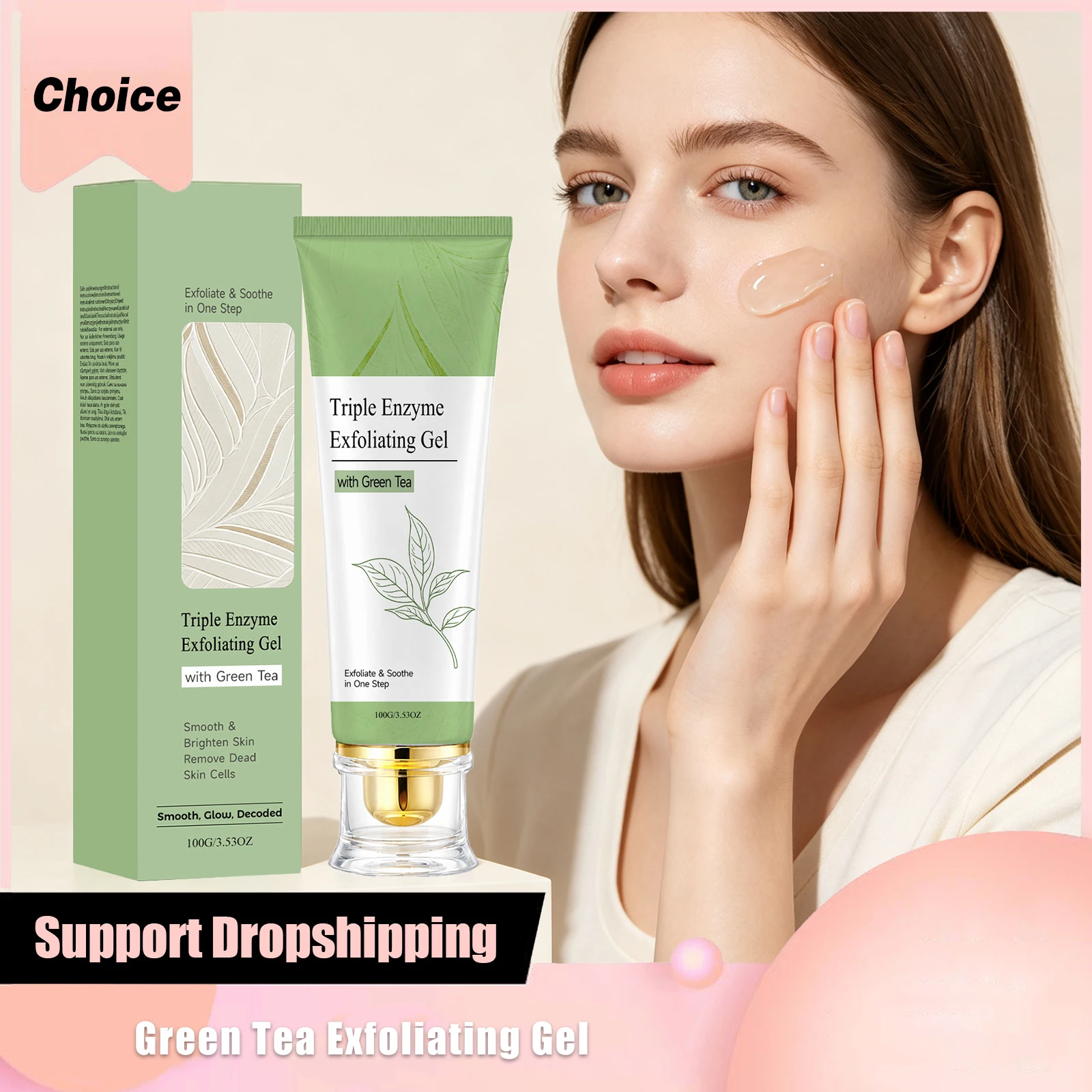 Tea Tree Exfoliating Gel Cleaning Unclog Pores Remove Blackheads Brighten Dark Spot Whiten Moisturizing Peeling Scrub Face Wash