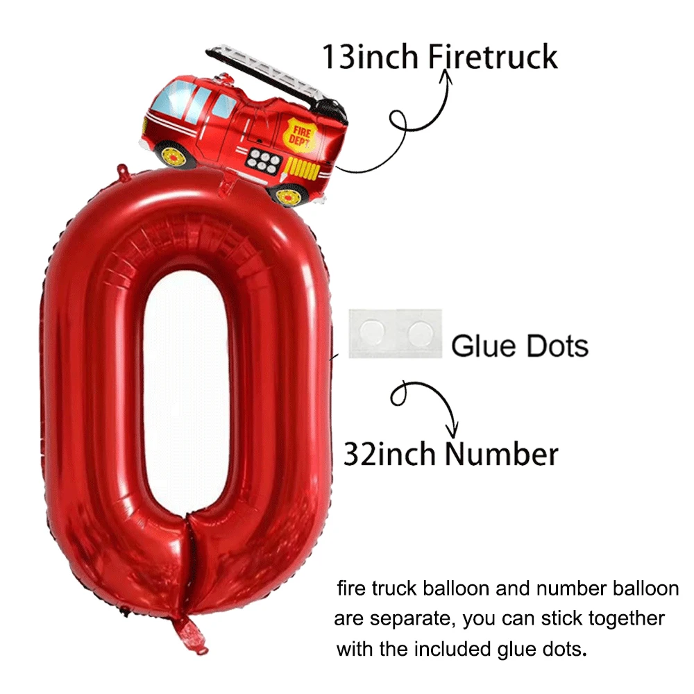Feuerwehrauto Feuerwehrmann Sam Party Geschirr Banner Feuerwehrauto Nummer Luftballons Kinder Feuerwehrmann Feuerwehrmann Sam Geburtstag Party Dekorationen – Detail 17
