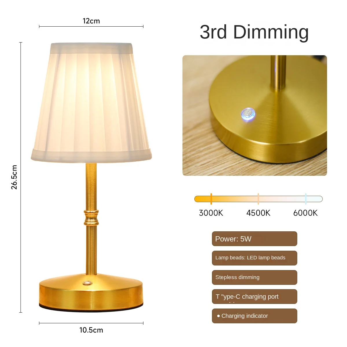 Nordic Fabric Cover Charging Table Lamp, Dining Table Ambience Lamp, High-End Bedroom Bedside Light, Small Night Light