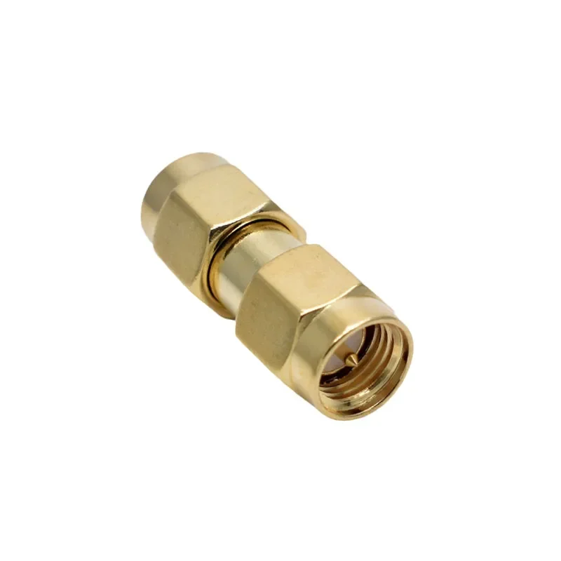 1Pcs Connector SMA Male to SMA Male Coaxial Gold Plated Straight Coaxial RF Adapter for Radio Walkie Talkie Antenna Change Plug