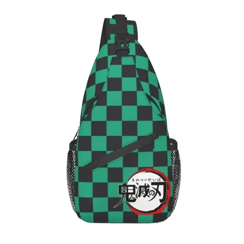 Demon Slayer Tanjiro Umhängetasche – Kimetsu No Yaiba Brustrucksack, Umhängetasche für Reisen und Wandern, Anime-Geschenk für Männer