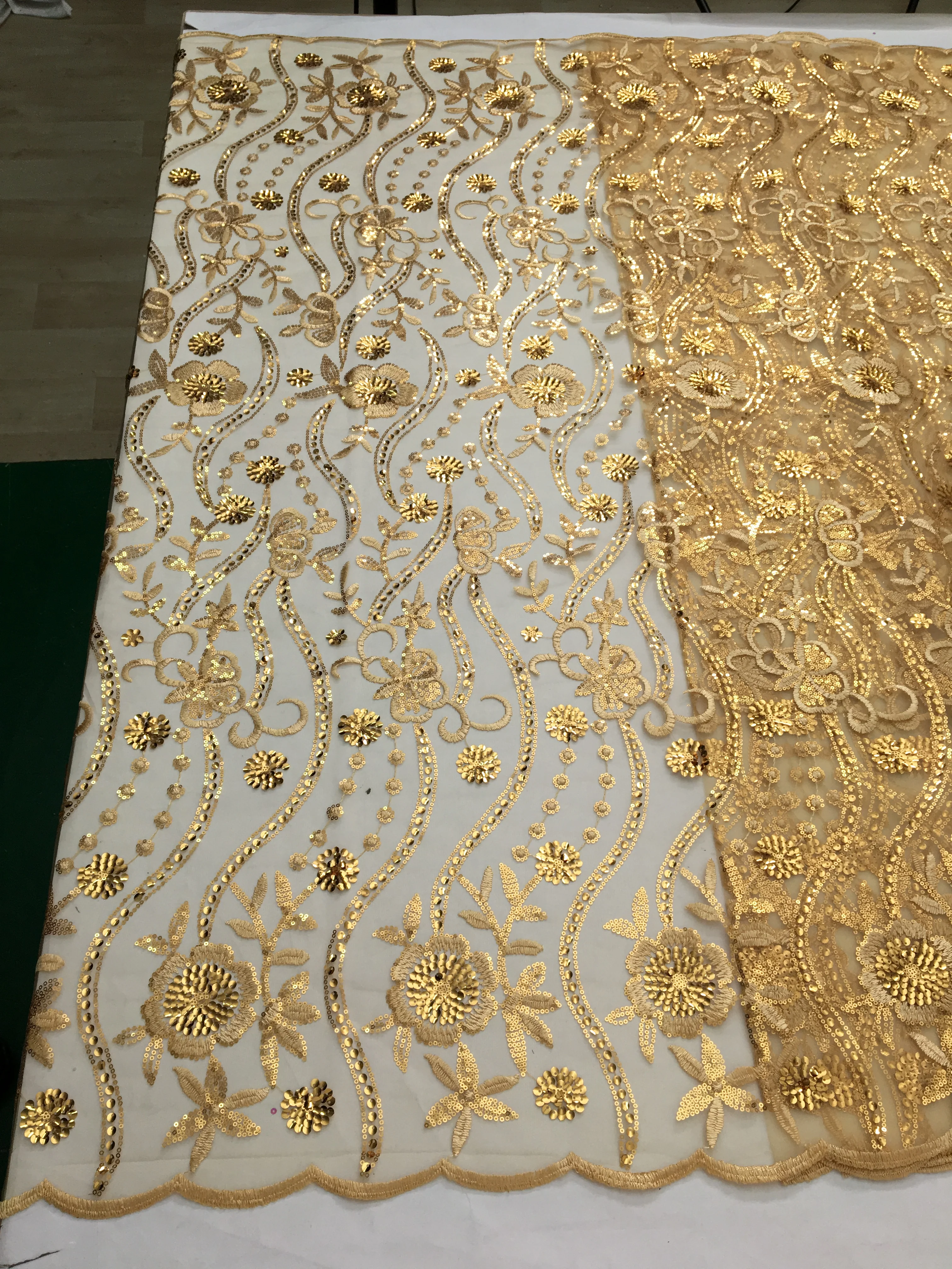 Red Sequin African Lcae Fabric 2024 High Quality 2.5Yard French Mesh Tulle Lace Embroidered Fabric Bride Wedding Dress for Women