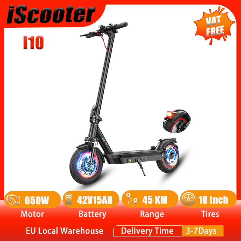 Scooter i10 Scooter elettrico 650W 15AH Potente monopattino elettrico 45 km Gamma massima 40 km/h Velocità E-Scooter elettrici con APP