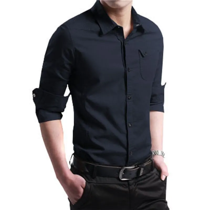 

Classic Military Style Men's Long Sleeve Shirts PU Leather Vintage Look Fake Two-Piece Design Standard Fit Spring Season Wear