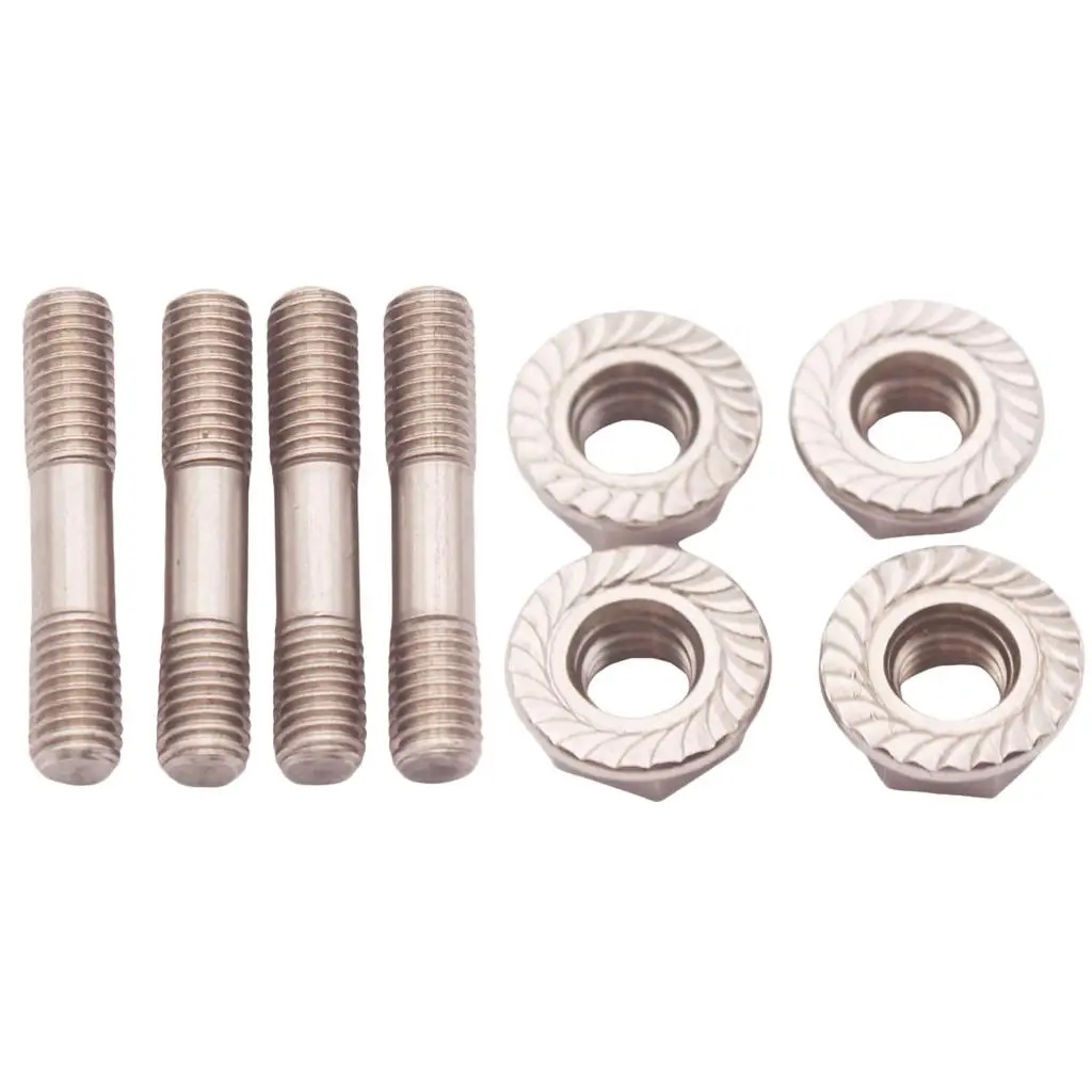 4PCS/Set Stainless Steel 304 M8X1.25 Stud & Flange Nuts for T25