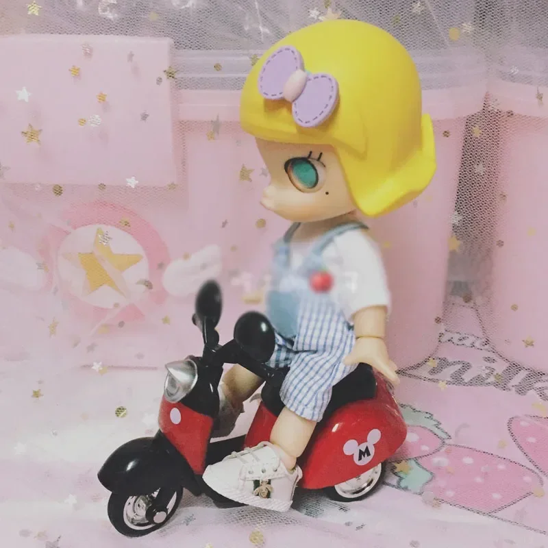 Mini motorcycle OB11 car small sheep bike BJD special taking pictures toy car Doll accessories