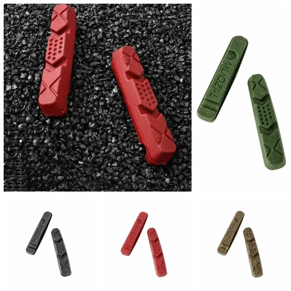 1 Pair Rubber Bicycle V-brake Pads Replaceable Drawer Type Bike Brake Blocks Carbon Part Lightweight Bicycle Brake Pads