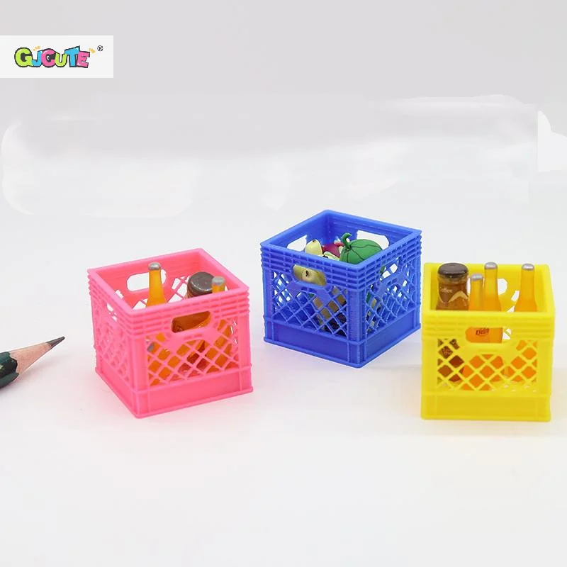 1:12 casa de muñecas en miniatura, marco de cerveza, modelo de simulación de bebida, cesta de almacenamiento de alimentos, modelo de decoración de cocina, accesorios para casa de muñecas de juguete