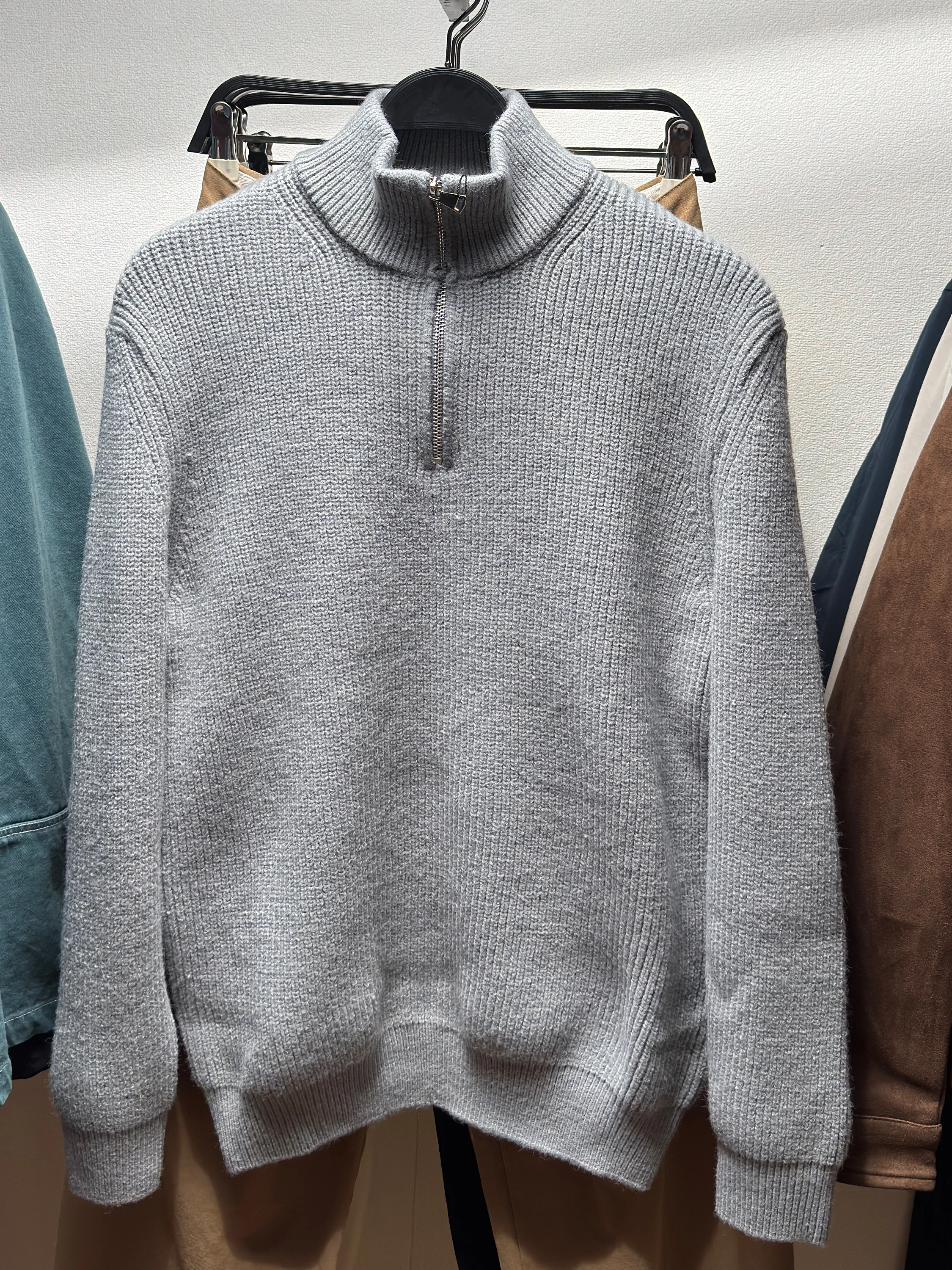 

New Arrival Men's Knitted Cotton Zipper Ne Design Pullover Long Sve Breathable Comfortable Zipper Ne Sweater