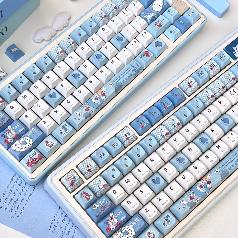 

Набор кастомных PBT-кейкапов Dreamy Blue Theme с сублимационной печатью, профиль MOA/DMA/Cherry, для механических клавиатур